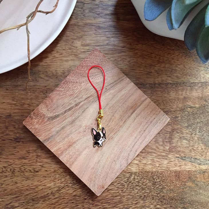Thousand Skies - Wholesale Gag Gift/Novelty Gift - Enamel Charm - Boston Terrier Keychain