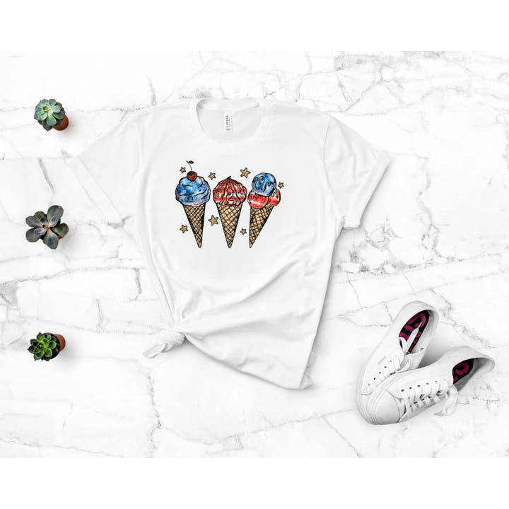 Patriotic Ice Cream Cones - Graphic Tee for wholesale by Jasie Blanks