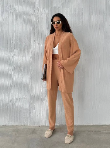 Meyran - Wholesale Top & Pant Set (NOT Loungewear) - Women's - Daily Wear 2-Piece Kimono Set 2