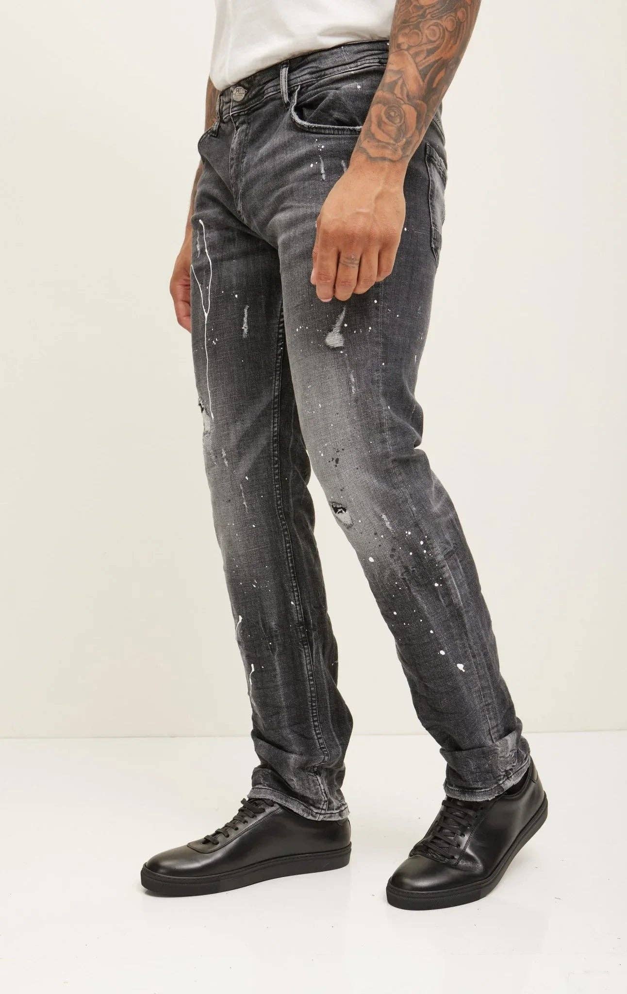 SCHWARZ Drip Denim Jeans für Herren - Schwarz für den Großhandel auf Faire3