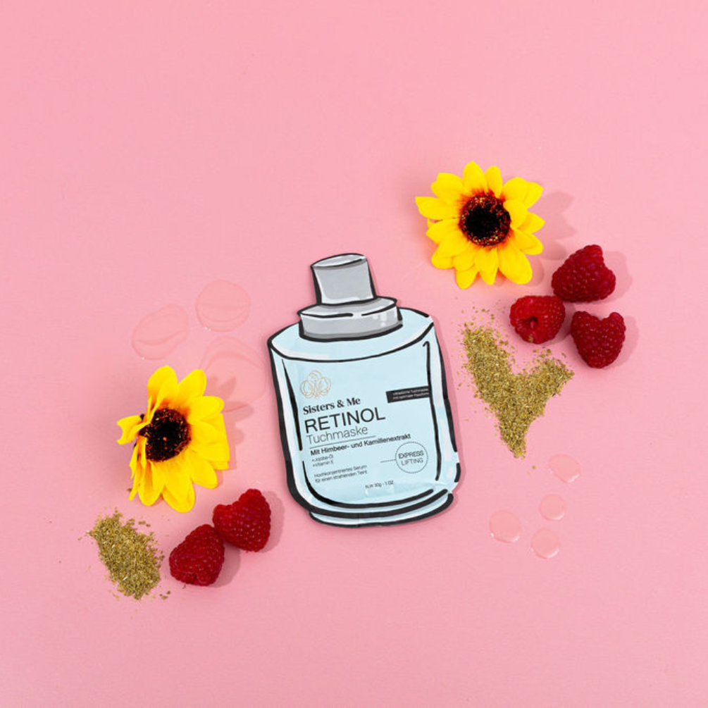 Sisters & Me GmbH – Großhandel Gesichtsmaske – 5X RETINOL TUCHMASKE MIT HIMBEER- UND KAMILLENEXTRAKT3
