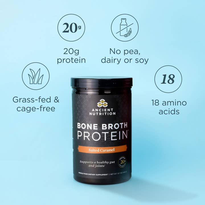 Black Bone Broth Protein | Powder Salted Caramel (20 Servings) for wholesale on Faire2