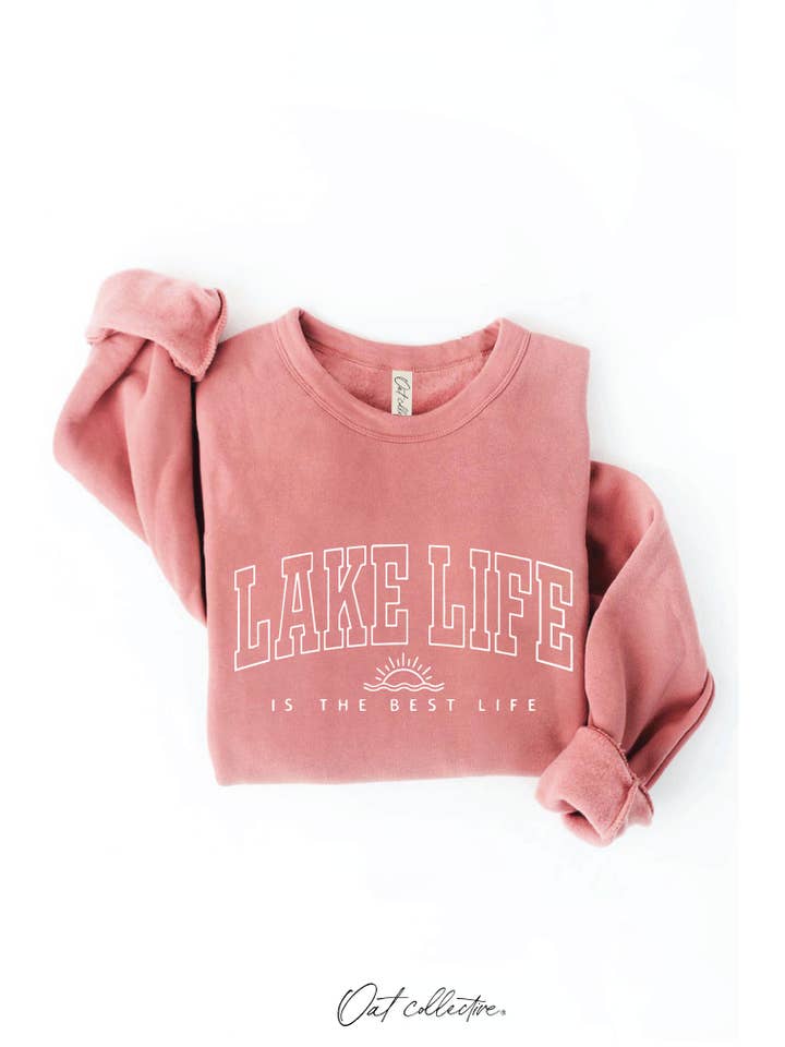 OAT COLLECTIVE - Wholesale Graphic Sweatshirt - Women's - LAKE LIFE IS THE BEST LIFE Graphic Sweatshirt15