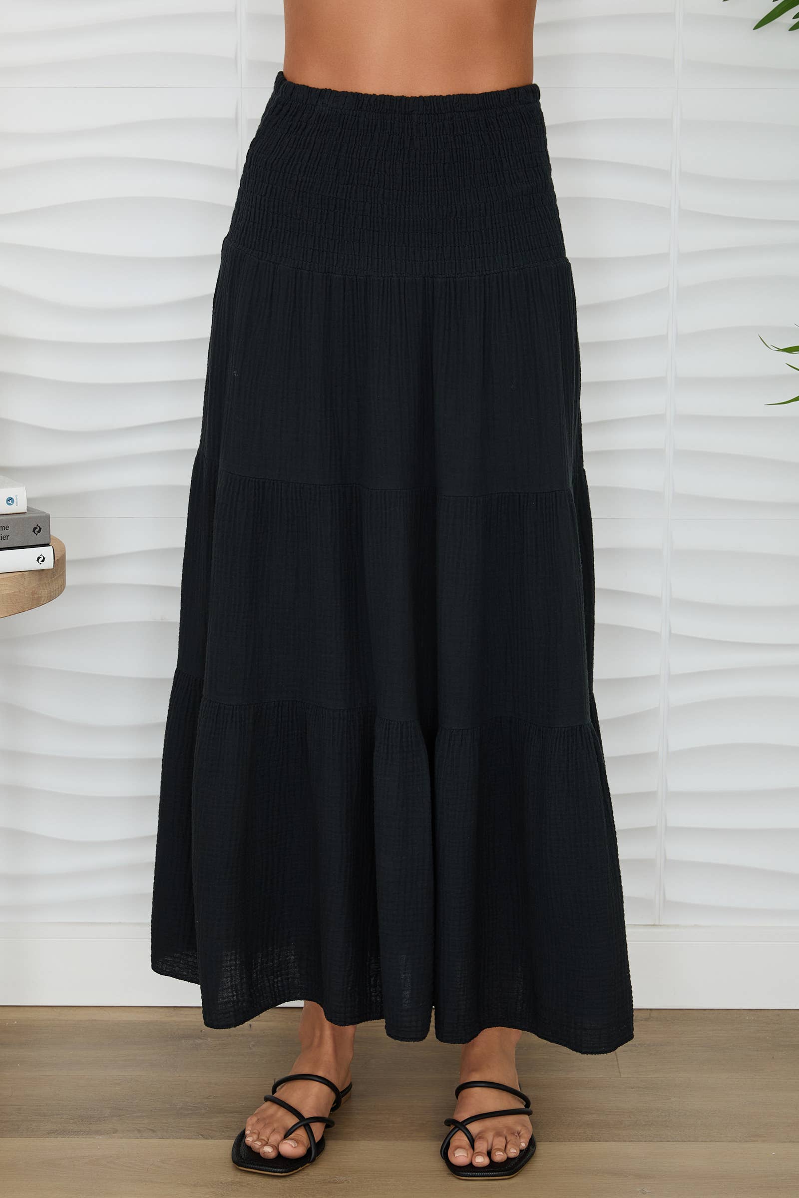 MILIO MILANO - Wholesale Skirt - Women's - TIERED COTTON GAUZE SKIRT (113016)16