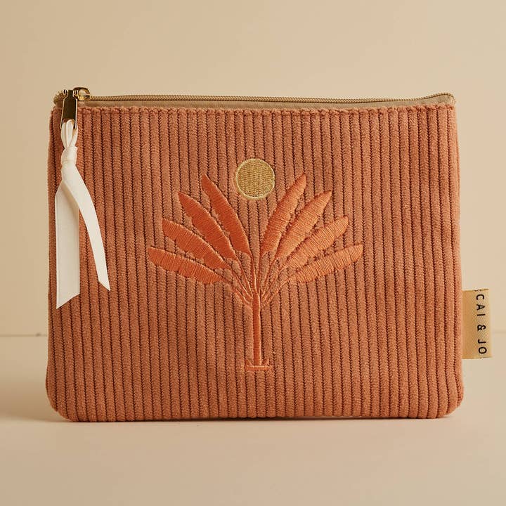 Corduroy Pouch in Dusty Pink for wholesale by cai & jo USA