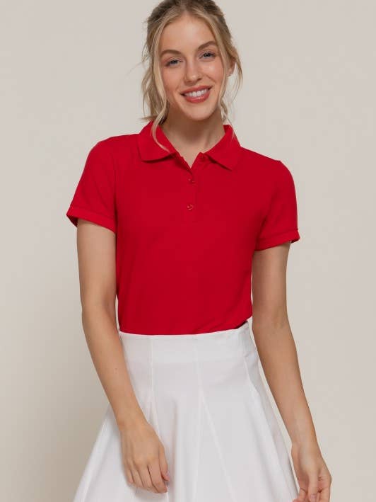 Short Sleeve Classic Pique Polo Top for wholesale by MintChoco