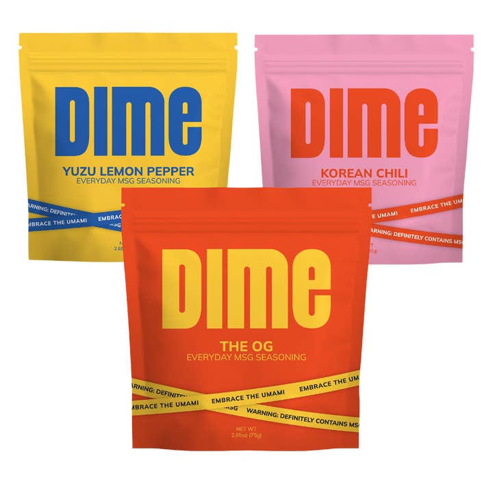 DIME MSG Starter Pack: OG, Korean Chili + Yuzu Lemon Pepper and other Purchase Wholesale badmode. Free Returns & Net 60 Terms on Faire trending on Faire.