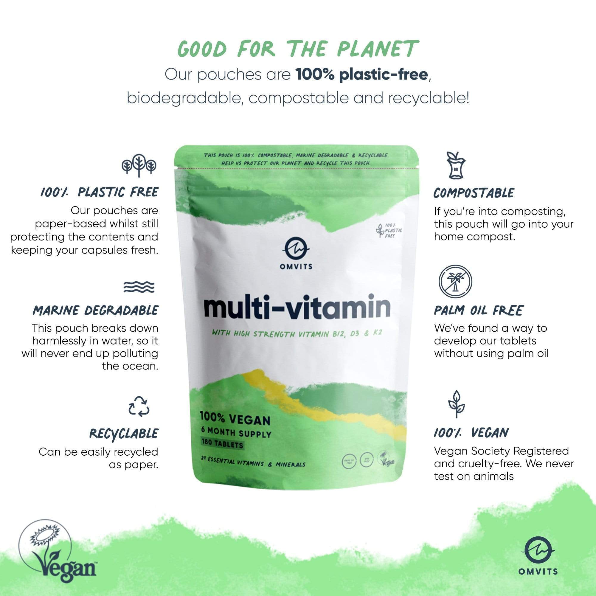 Omvits – wholesale Oral supplement/vitamin – Vegan Multivitamins & Minerals - 180 Tablets6