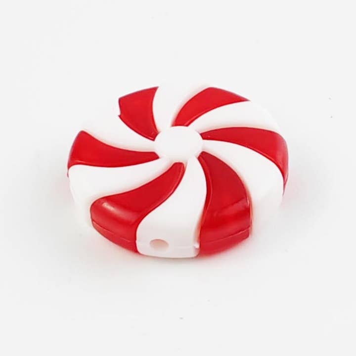 Factory Direct Craft - Venta al por mayor Material para manualidades - Caramelo de menta acrílico rojo y blanco de 1" (paquete de 4)