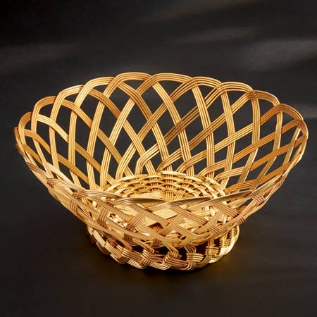 India Handicrafts Inc - Wholesale Basket - Gold Wire Mesh Basket2