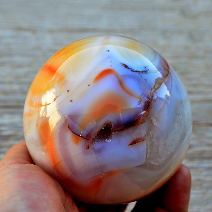 Kaia & Crystals - Wholesale Spiritual Stone/Crystal - XL Carnelian Crystal Ball (70mm - 100mm) - Mineral Sphere