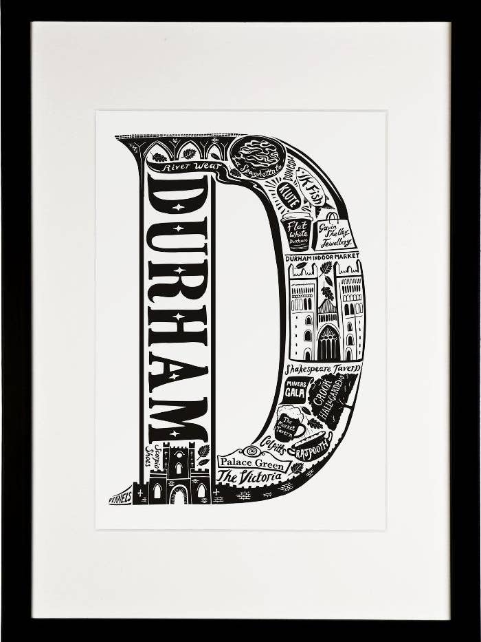 Durham - Imprimé lettre de localisation pour la vente par Lucy Loves This