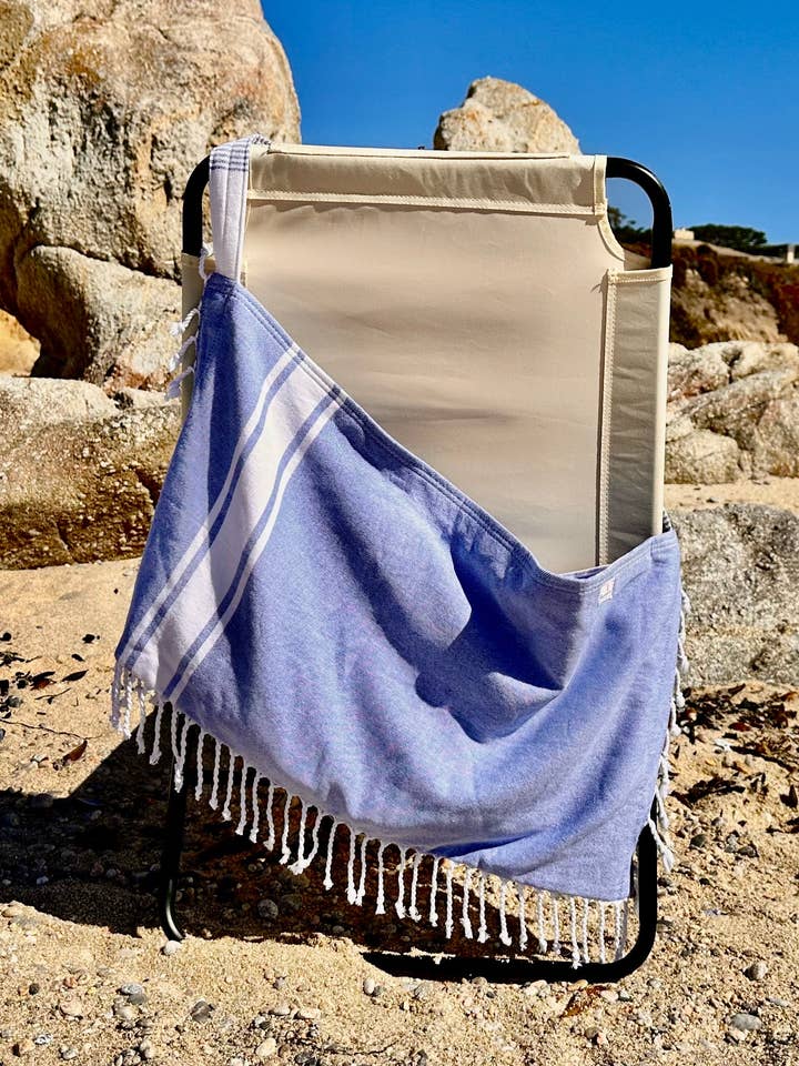 3 in 1 Signature Turkish Cotton Tote - Sky for wholesale by Beachables