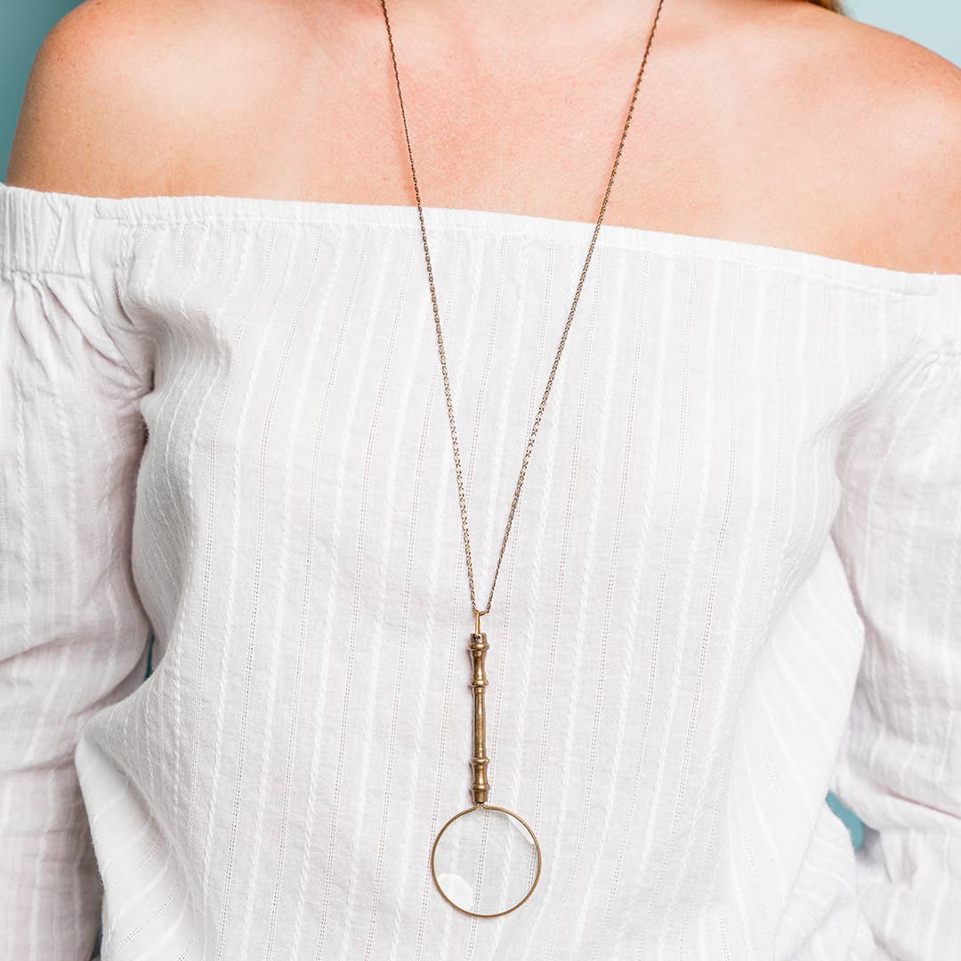 Ornamental Things - Wholesale Pendant/Charm Necklace - Ornate Magnifying Glass1