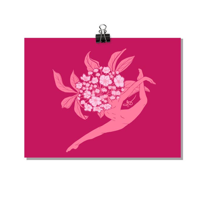 Leaping Mountain Laurel Ballerina Botanical Print for wholesale by June Bunch Studio