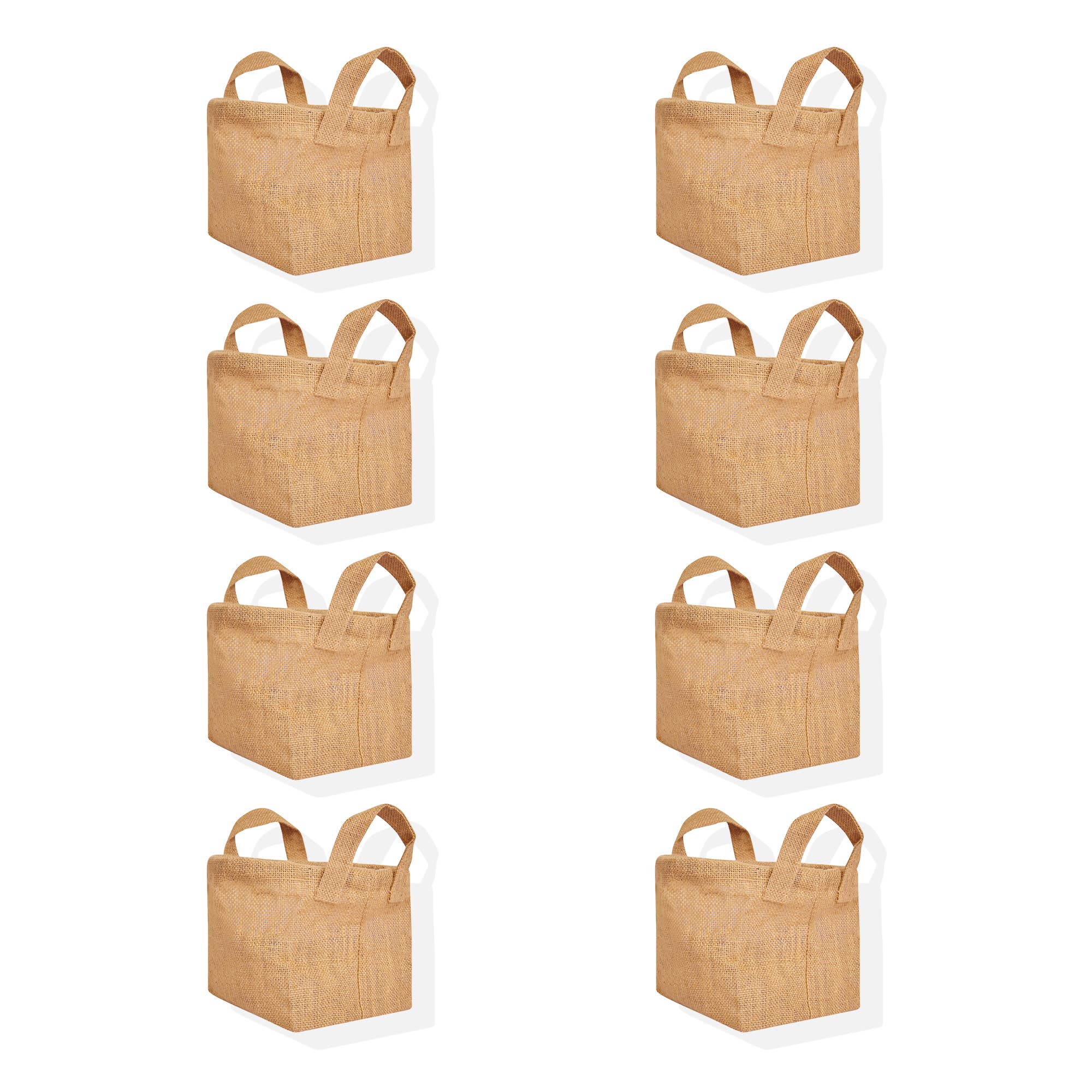 ecojutebags - Wholesale Storage Bag - Set of 8 Burlap Jute Baskets – Storage Bins with Handles0