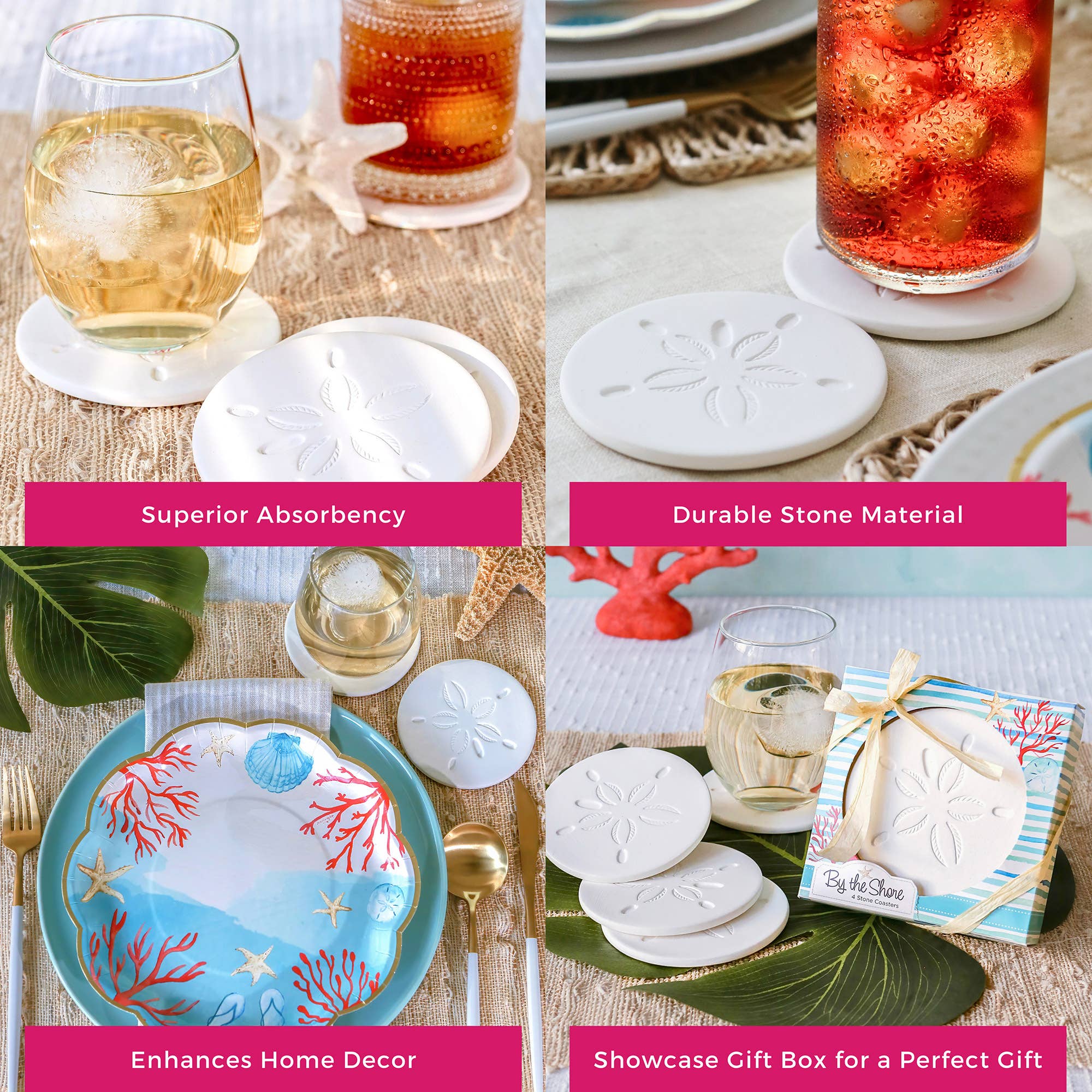 Kate Aspen - Wholesale Coasters - By the Shore Sand Dollar Drink Coaster Set of 41