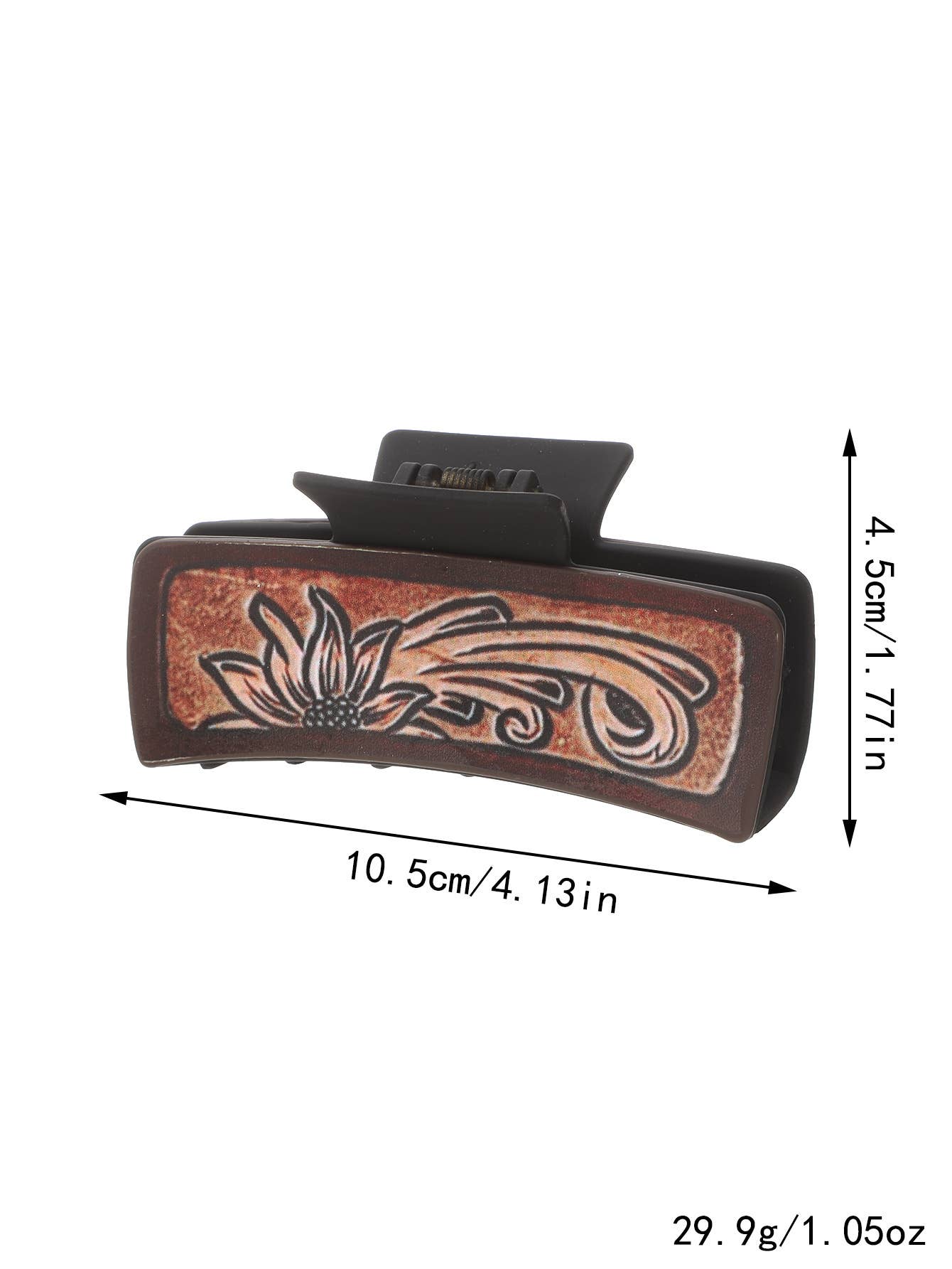ACCITY - Wholesale Hair Clip - Women's - Sunflower PU Leather Hair Claw, Western Style_CWASC16186