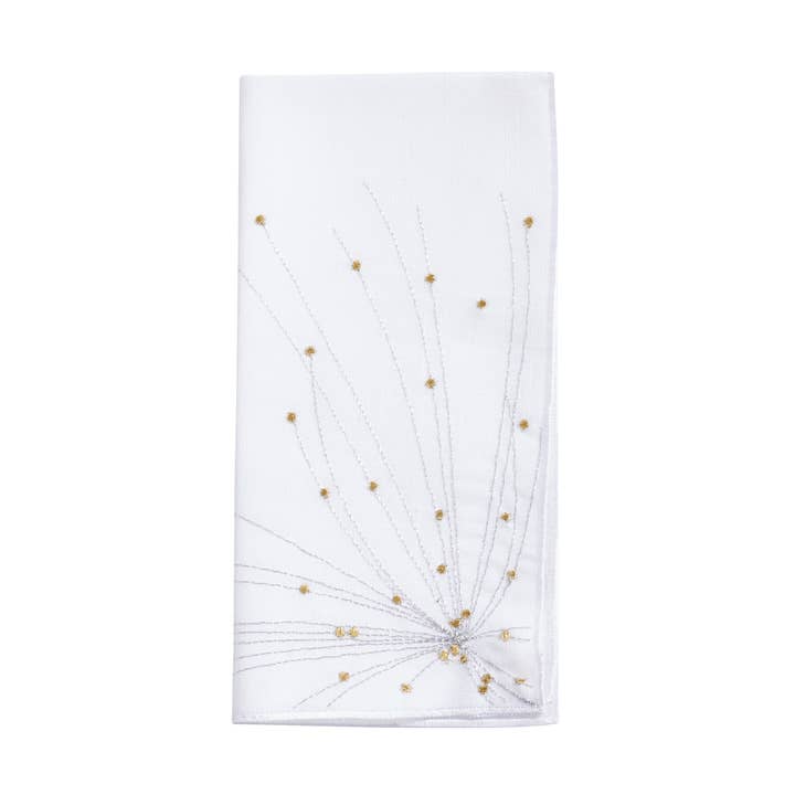 Serviette à motif de feux d'artifice en cascade pour la vente par Saro Lifestyle