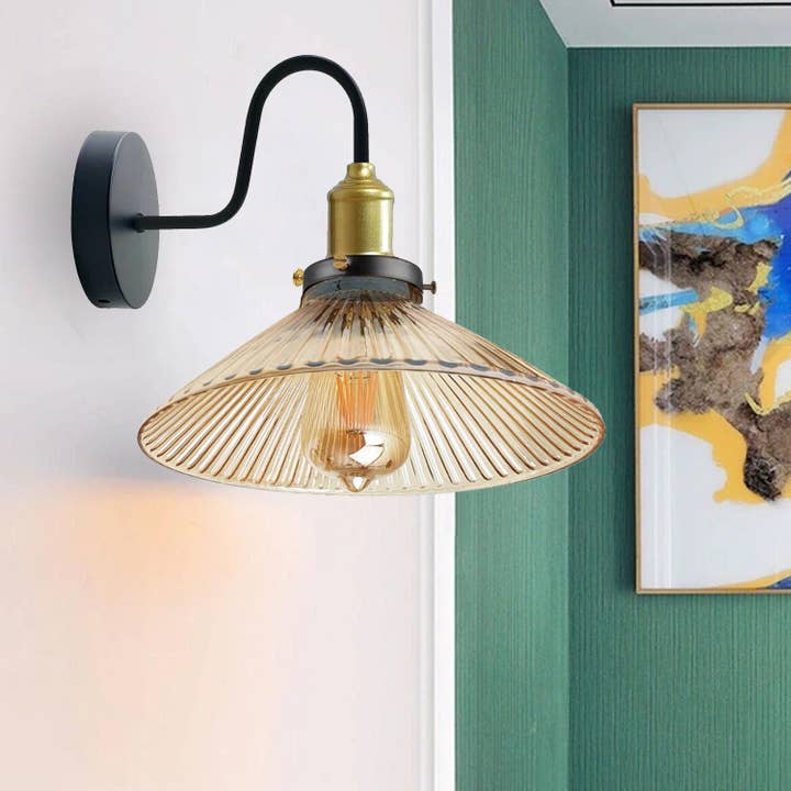 Ledsone - Wholesale Sconce - Rustic Industrial Wall Sconce Wall Lamp Light Glass Shade