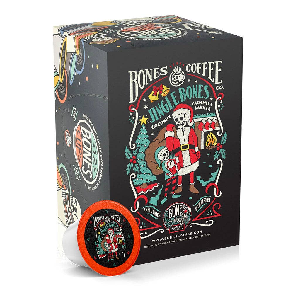 Bones Coffee Company - Wholesale Coffee Pods - Jingle Bones Christmas Coffee Pods | 12 | Flavored Coffee5
