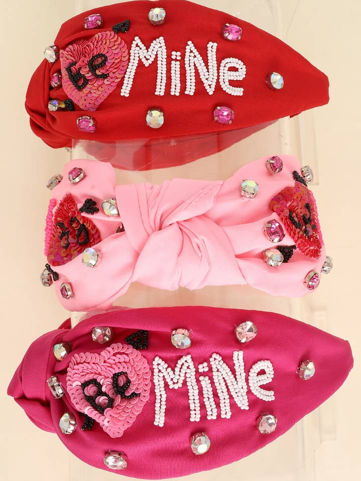 Valentines Day Top Knotted Embellished Headband for wholesale by SP Sophia Collection