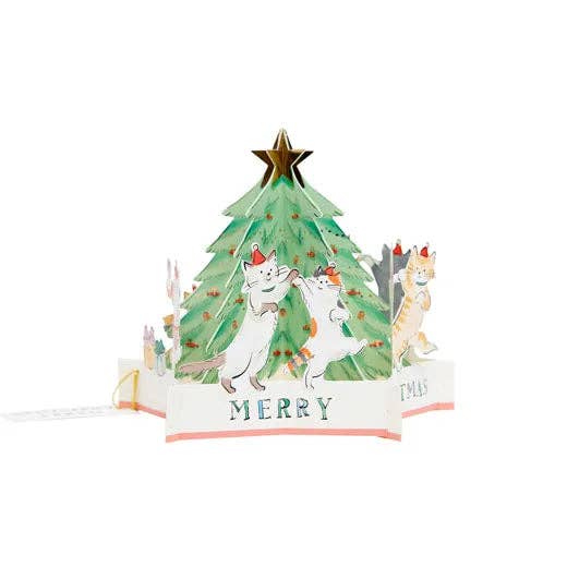 Christmas Dancing Cat Card for wholesale by Greeting Life America