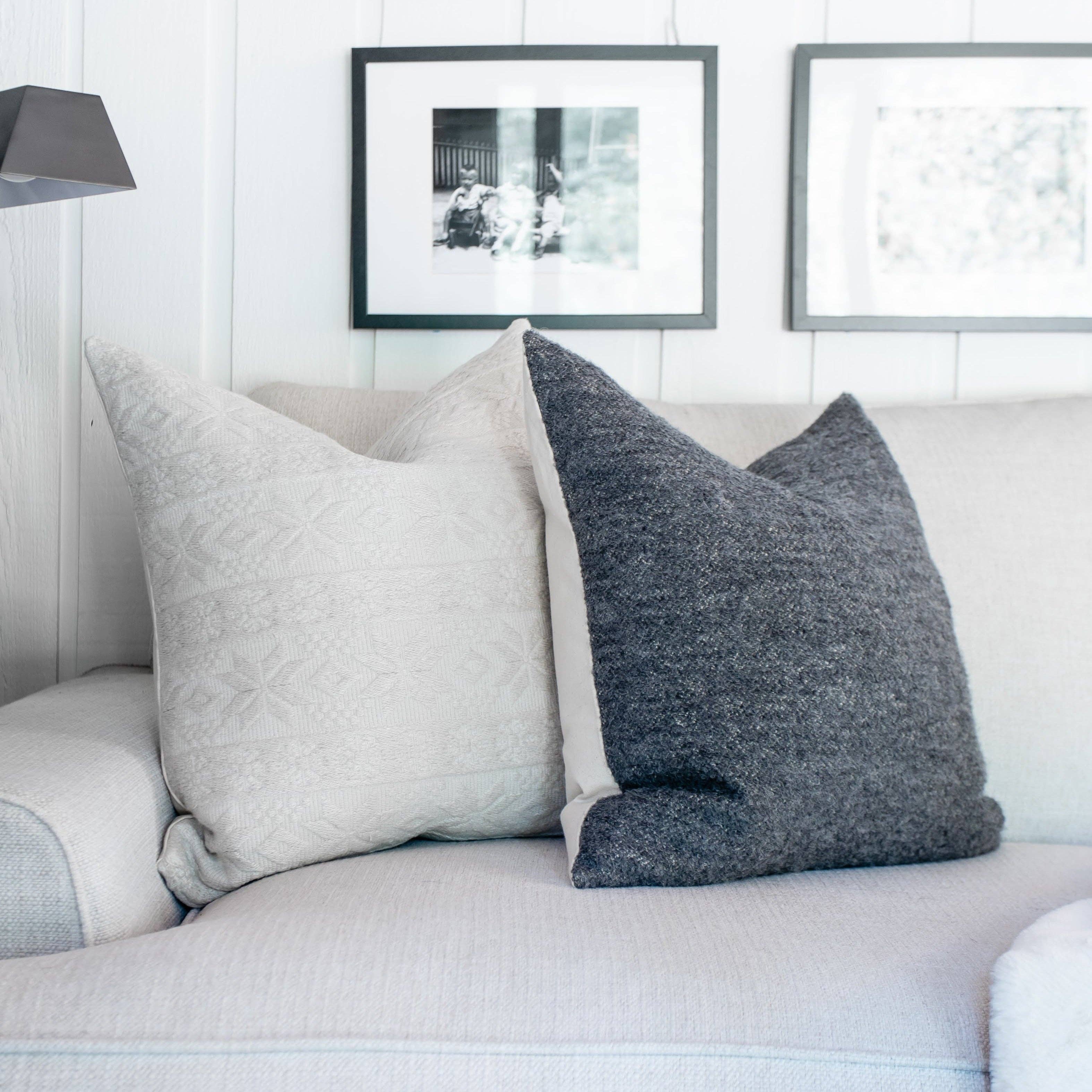 Linen & Ivory - Wholesale Throw Pillow Cover - BECKETT || Dark Gray Bouclé Pillow Cover5