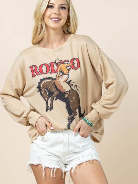 AV1171-REGAN WESTERM COWBOY GRAPHIC SWEATSHRT for wholesale by Avery