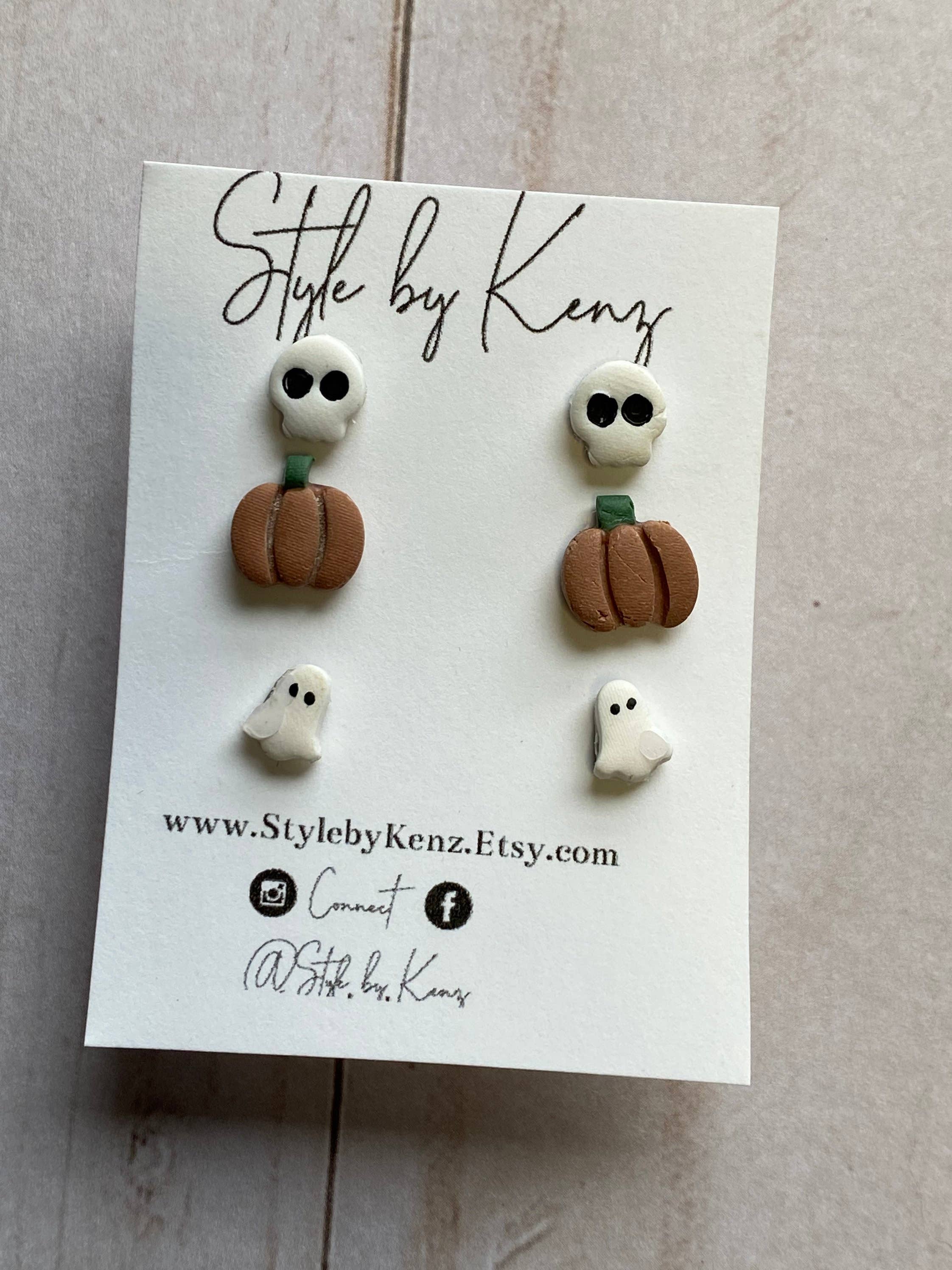 Style by Kenz - Wholesale Jewelry Set - Mini Fall Stud Pack, Halloween Stud Pack,2