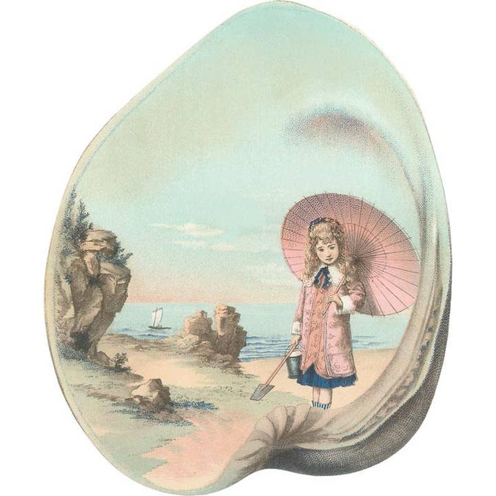 Impression d'art TS-158 Fille victorienne dans un coquillage pour la vente par Found Image Press