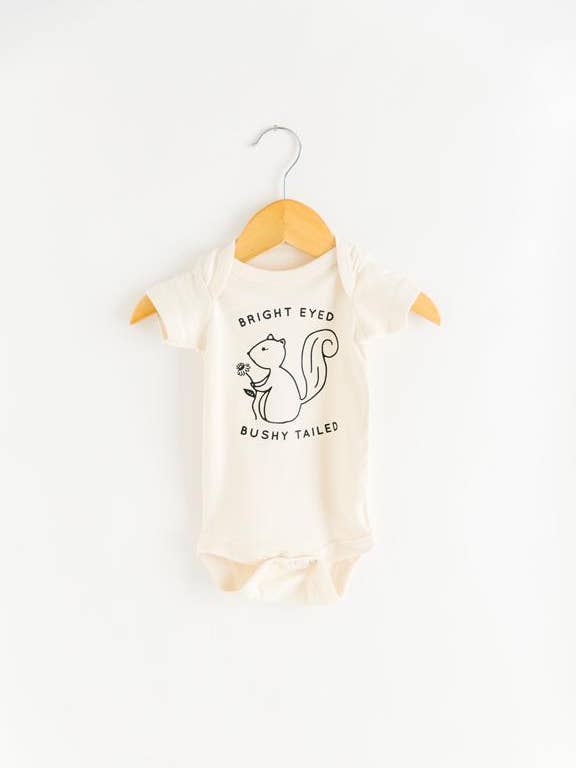 Nature Baby Bodysuit – Bright Eyed Bushy Tailed Short Sleeve for wholesale by Nature Supply Co