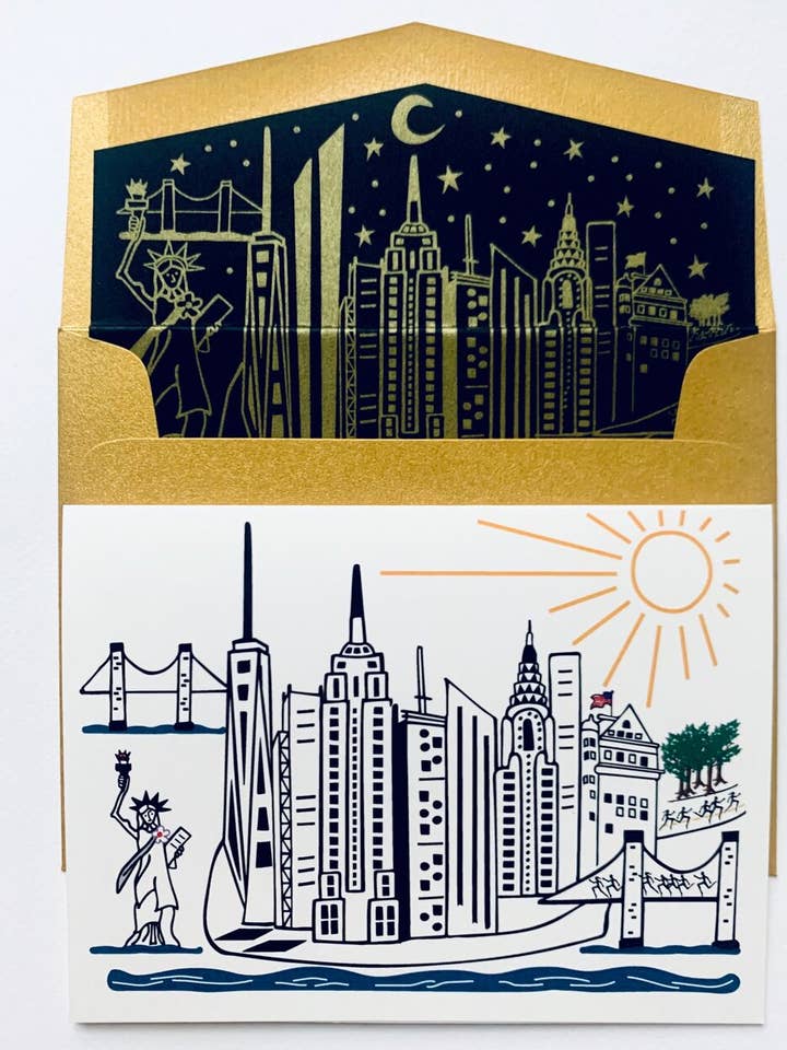 Mighty Manhattan - Set of 10 Cards for wholesale by Mighty Violet Design