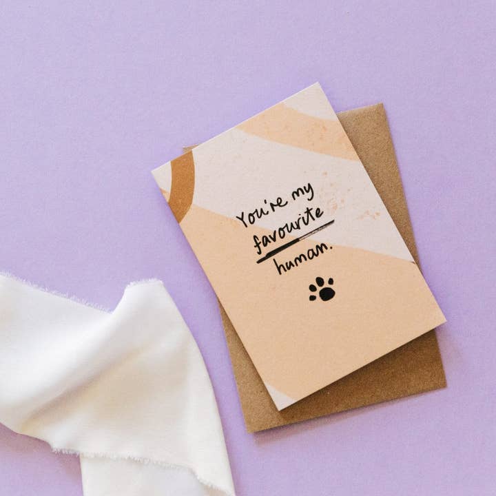 I am Nat Ltd - Wholesale Love Card - Favourite Human Card from Dog or Cat1