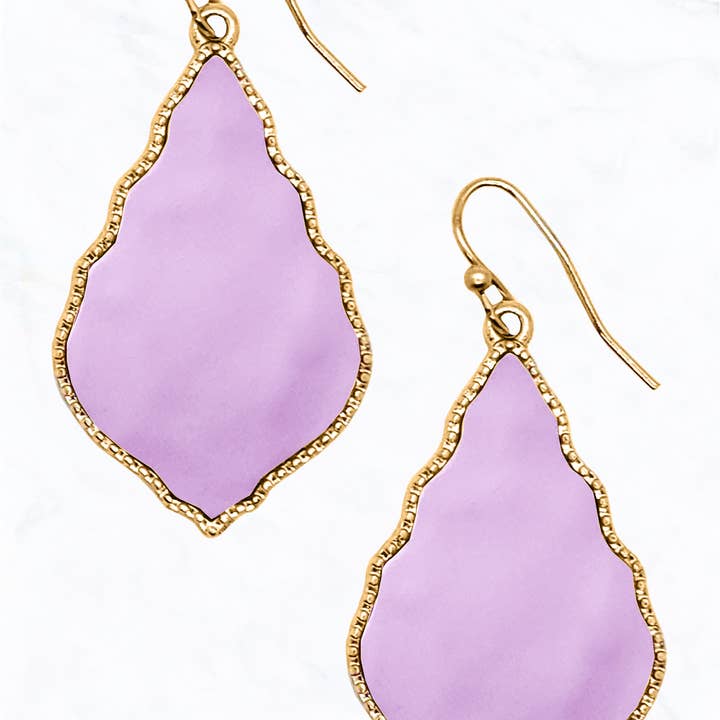 Suzie Q USA - Wholesale Dangle Earrings - Color Coated Moroccan Shape Earrings