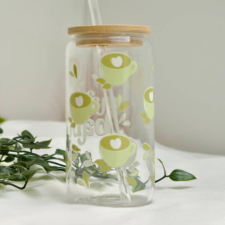 the cute cloud - Wholesale Drinking Glass/Cup - Glass Cup matcha babe