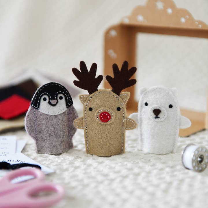 Clara and Macy - Wholesale DIY Craft Kit - Kids - Make Your Own Winter Finger Puppets Craft Kit1