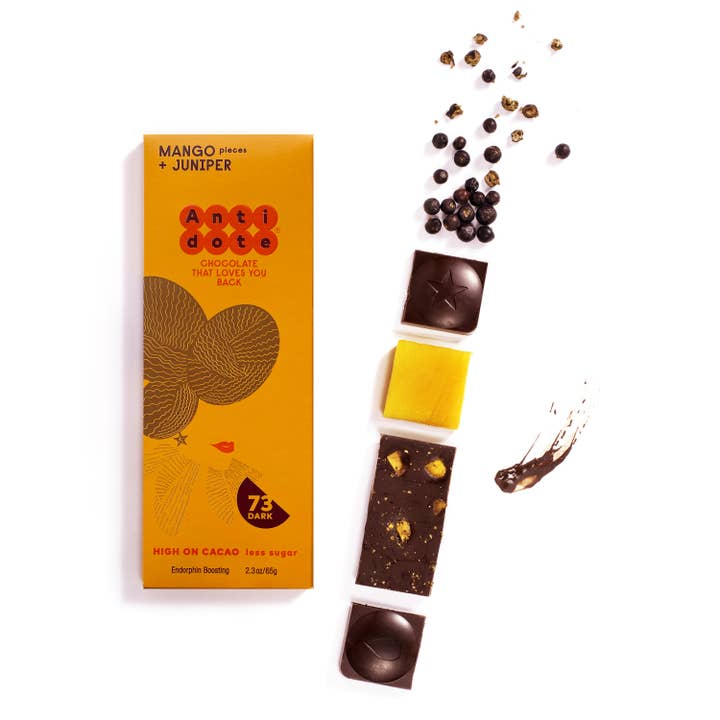 Antidote Chocolate HYBRIS: MANGO + JUNIPER for wholesale by Antidote Chocolate