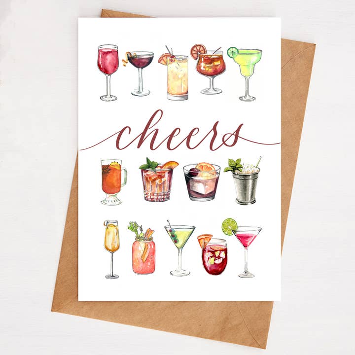 Cheers Greeting Card for wholesale by Right Place Studio