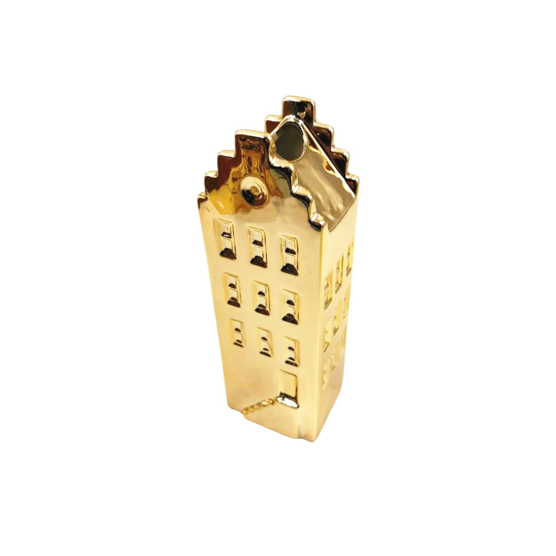 Housevitamin bv - Wholesale Vase - Flower Vase - House Vase - Ceramic - Gold- 6x5,5x18 cm