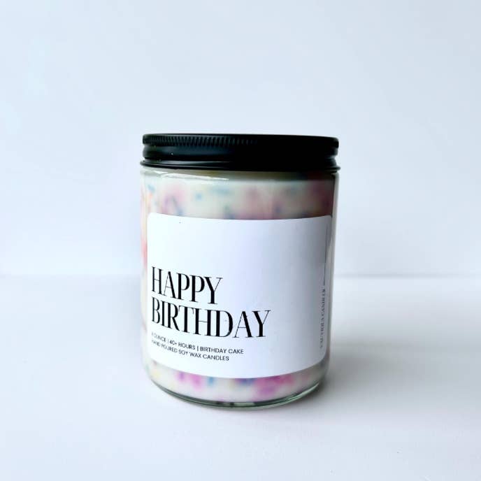 Birthday Cake Candle with Sprinkles | Soy Wax Candles for wholesale by Val Viola Candles