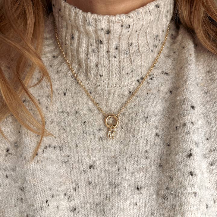 GoldFi - Wholesale Individual charm/pendant - 18k Gold filled Micro CZ Initial Letter Charm13