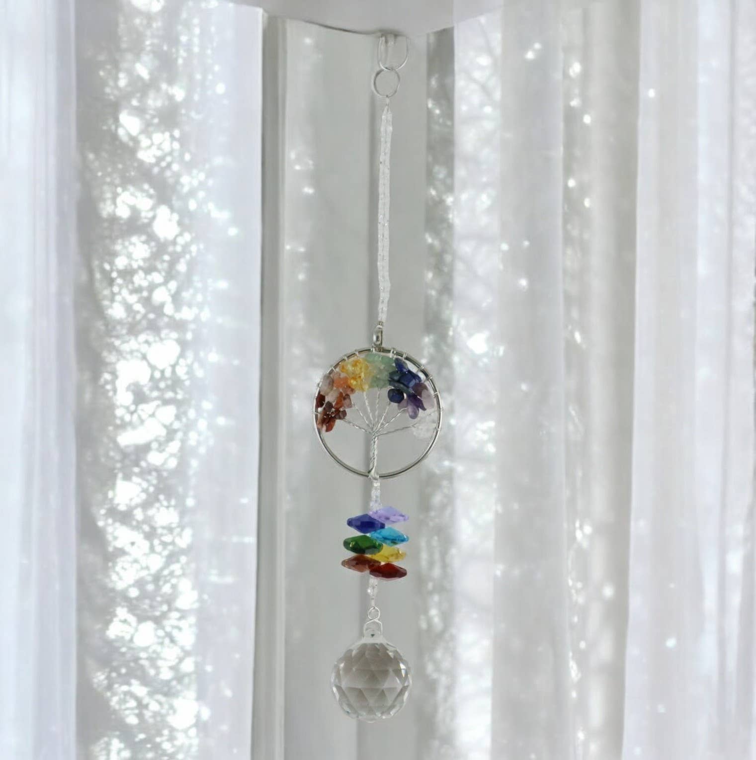 Decor N Beyond - Vendita all'ingrosso Decorazione - Chakra Bead Tree Ottagono Sfera di Cristallo/Catcher a goccia7