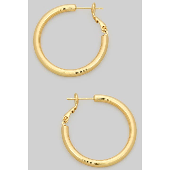 ESSENTIAL FILLED BRASS HOOPS for wholesale by Girly