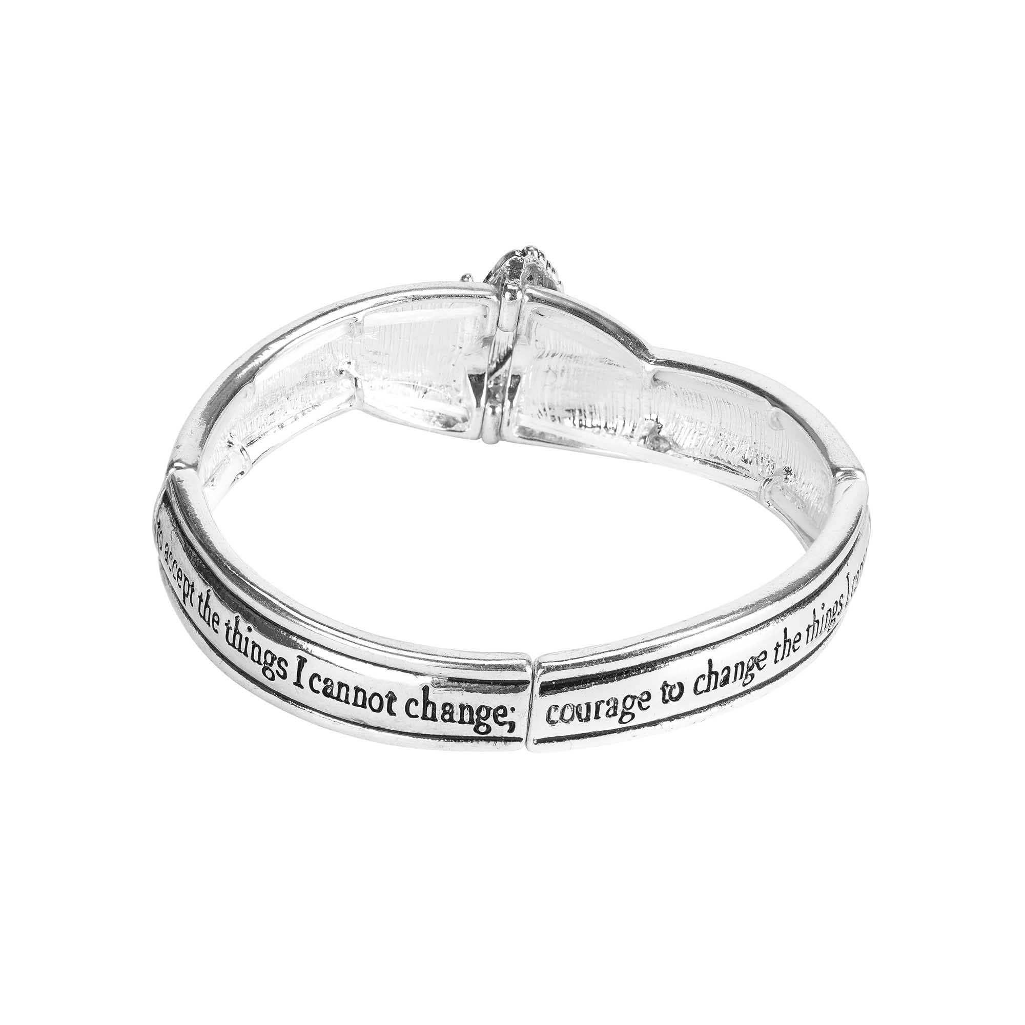 Dicksons – wholesale Bangle bracelet – Bracelet Serenity Prayer Silver Stretch1