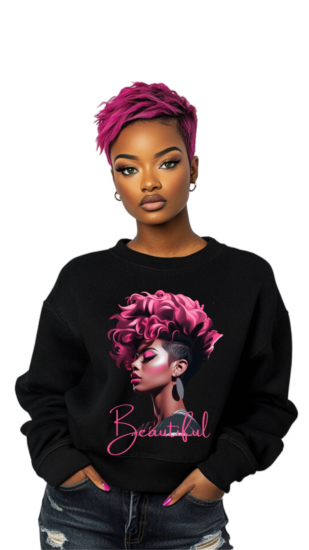 Melanin E-Commerce - Wholesale Graphic sweatshirt – Women’s - Beauty Is Her Name