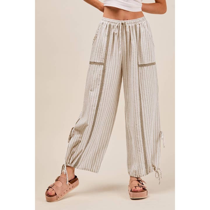 IVE - Wholesale Pants - Women's - LIGHTWEIGHT MULTI STRIPE JOGGER PANTS