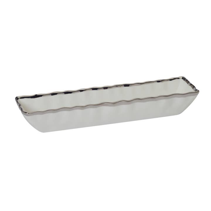 Certified International - Wholesale Serving tray - Regency Silver Cracker Tray 13in x 3.5in x 2in2