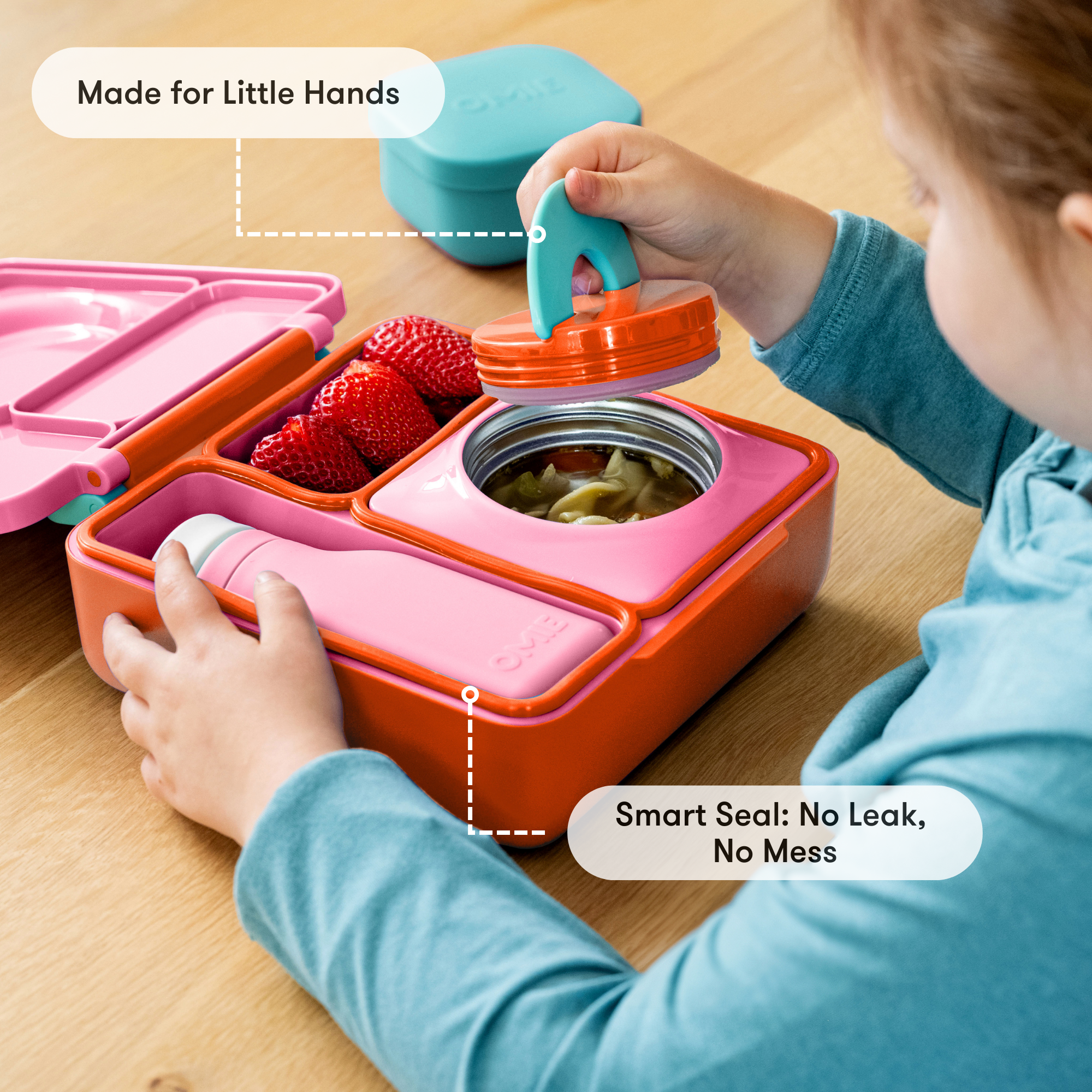 OmieLife - Wholesale Lunch Bag/Box - Kids - OmieBox: Pink Berry6