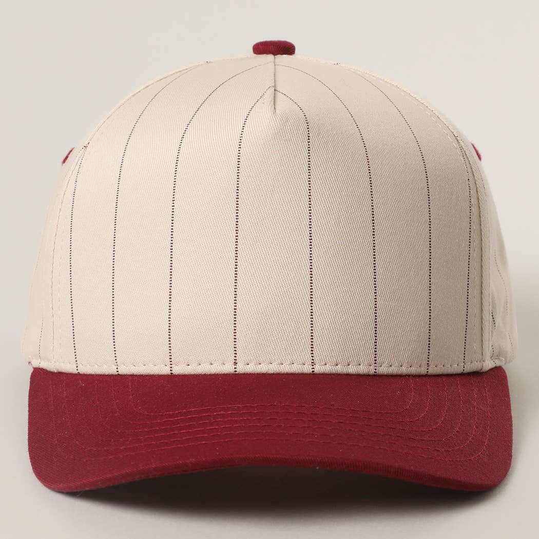 Fashion City - Wholesale Trucker Hat - Unisex - Two-Tone Pinstripe Canvas Trucker Hat1